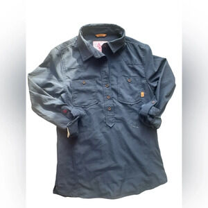 Women's Blue Button-Up Shirt
